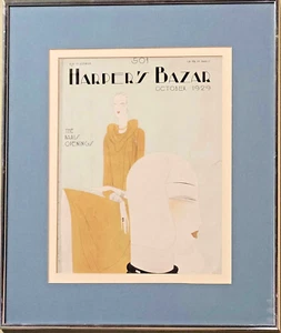 Original 1929 Harper’s Bazar Magazin Cover Art Deco Leon Benigni Paris Eröffnung - Bild 1 von 4