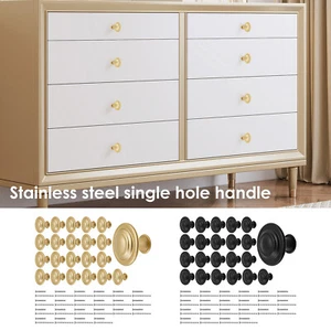 22Pcs Cabinet Door Knob Round Drawer Knobs Elegant Closet Door Knobs with EWE - Picture 1 of 22