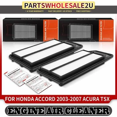 Nuevo 2x Filtro de aire del motor para Honda Accord 2003-2007 Acura TSX 2004-2008 L4 2,4 L Foto 1 de 4