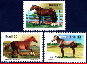 1976-78 BRAZIL 1985 PURE BRED HORSES, FAUNA, MI# 2097-99 RHM C-1444-46, SET MNH - Picture 1 of 2