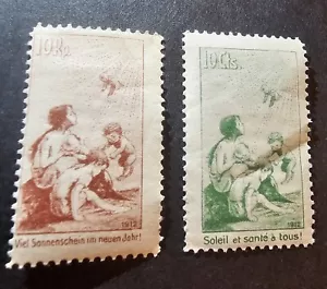 SL41. 1912 10rp y 10c Pro Juventute, francés y alemán como nuevo - Imagen 1 de 1