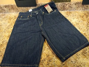 Pantaloncini uomo Levi's 469 blu denim larghi 31 x12" seduta sotto vita e ginocchio cotone - Foto 1 di 20