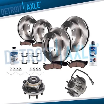 Rotores delanteros y traseros 4x4 pastillas de freno cojinete de rueda para Ford F-250 F-350 Super Duty Foto 1 de 4