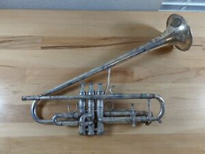 Getzen Eterna Harriot Trumpet Silver - Needs Restoration - No Case As Is - Rare
