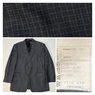 Abrigo deportivo de lana de Murano cachemir talla 42R ventana gris oscuro a cuadros Blazer Italia Foto 1 de 4