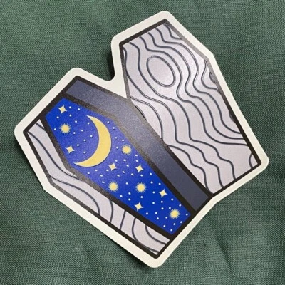 The Great Beyond Coffin UV Spot Raised Sticker Goth Emo Space - Image 1 of 2