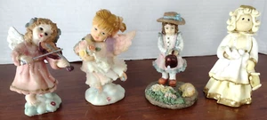 4  Random Girl Figurines Vintage one is Loving Thoughts Cherbim - Picture 1 of 10