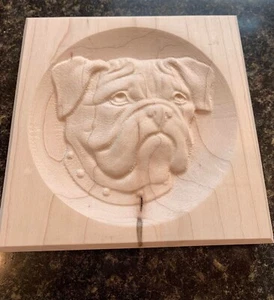 Bulldog Engraving Trim Wood, Corner Trim Block, Door Trim Block, Window Trim - Afbeelding 1 van 3