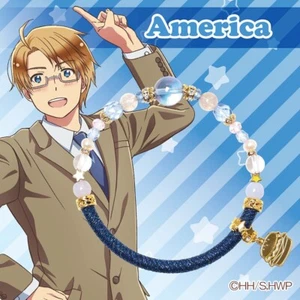 Hetalia World Stars America USA Wind Cord Bracelet Jewelry Natural Stone Anime - Picture 1 of 11