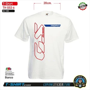 T-SHIRT Maglietta Personalizzata BMW R 1300 GS moto style bianca trophy TH GS3 6 - Picture 1 of 2