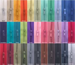 2m zipper endless, spiral 3mm + 10 sliders/zippers 33 colors, sold by the meter - Picture 1 of 37