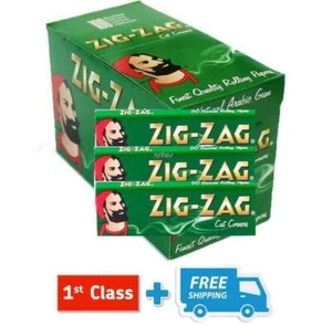 ZIG ZAG GREEN REGULAR STANDARD SMOKING ROLLING PAPERS - Picture 1 of 8