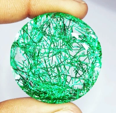 99+ Ct Natural Rutile Quartz Certified Loose Gems Flawless Round Cut Gems W418 - Image 1 of 4