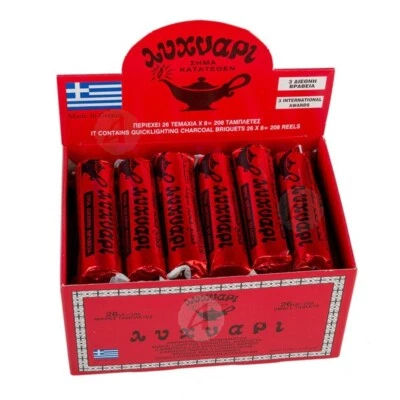 KARBOYNAKIA CHARCOAL TABLETS x 26 PACKS FOR INCENSE BURNER FAST LIGHT- FREE POST - image 1 of 3