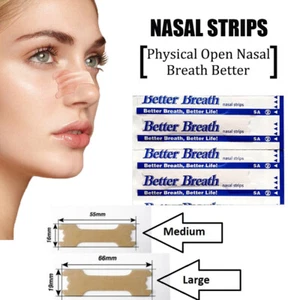 10-1000 pièces bandes nasales Better Breath facile arrêt ronflement sommeil droit anti-ronflement - Photo 1/12