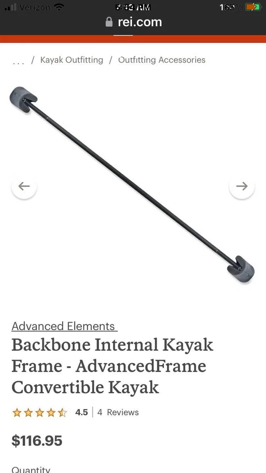 advanced elements kayak backbone Model AF 2023-AF.for Single Kayaks - Image 1 of 1