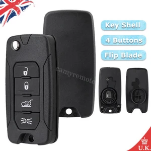 for Jeep Renegade Wrangler Flip Remote Car Key Fob Case Shell 4 Button 2014-2021 - Picture 1 of 9