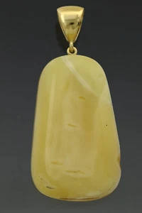 Colgante Mantequilla Genuino ÁMBAR BÁLTICO Balanid Plata Chapado en Oro 18.8g p160517-10 - Imagen 1 de 5