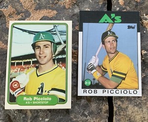 Rob Picciolo Baseball Cards. Oakland Athletics.
