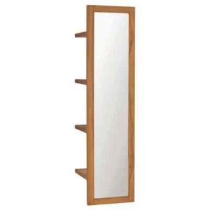 vidaXL Wall Mirror with Shelves 30x30x120 cm Solid Teak Wood - Picture 1 of 6