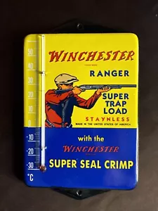 Winchester Ranger Ammo Porcelain Enamel Sign Thermometer Advertising Therm Load - Picture 1 of 3