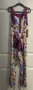 Pique Boutique Princess Line Girls 8/9 Bellbottom Jumpsuit Floral - Picture 1 of 7
