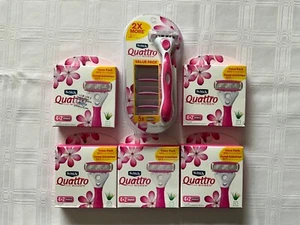 Schick Quattro für Frauen Aloe & Vitamin E Rasierklingen - 35 Kartuschen + Griff - Bild 1 von 3