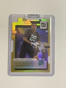 Donruss #373 2022 clasificación Alontae Taylor novato prueba de prensa oro troquelado/25 Saint - Imagen 1 de 2