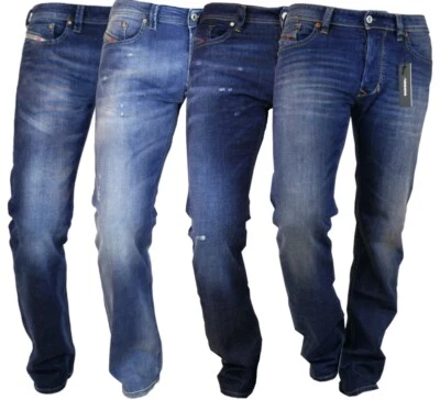 Diesel Jeans Larkee gerade Herren Hose dunkelblau hellblau Regular neu  - Bild 1 von 4