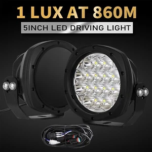 5inch LED Driving Lights Spot Pair Black Round Work 4x4 SUV Offroad Truck - Picture 1 of 14
