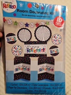 Amscan Happy Retirement Room Decorating Kit New!!! 10 Piece  - Image 1 of 2