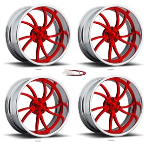 20 PRO BILLET WHEELS RIMS SCORPION 5 TWISTED FORGED CANDY RED DIRECTIONAL - Picture 1 of 8