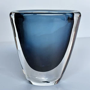 Kleine Vase Nils Landberg, Orrefors, Sommerso Midnight Blue - Bild 1 von 7