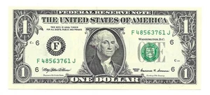 1999 $1 ATLANTA FRN. Crisp & Uncirculated Banknote. F/J Block - Picture 1 of 2