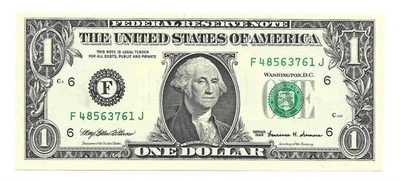 1999 $1 ATLANTA FRN. Crisp & Uncirculated Banknote. F/J Block - Image 1 of 2