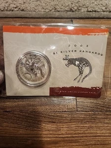 Australia: 2003 1 oz .999 plata moneda feria $1 canguro solo 36.000 listados - Imagen 1 de 5