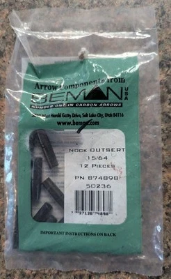 1 DZ NOS VINTAGE BEMAN CARBON ARROW SHAFT NOCK OUTSERTS 15/64” #874898 - Image 1 of 2