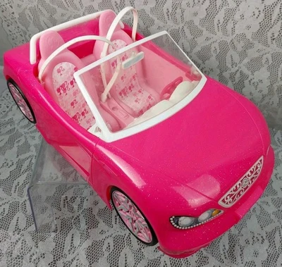 芭比汽车可转换Glam粉红色白色运动梦幻巡洋舰娃娃美泰玩具2013 — 第 1/4 张图片