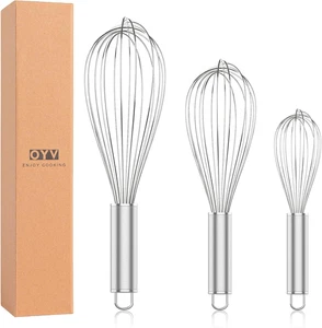 Juego de batidor de acero inoxidable 304, batidor de metal a prueba de herrumbre apto para lavavajillas, profesión - Imagen 1 de 12