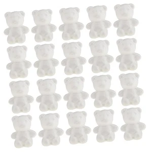 20pcs White Creative Styrofoam Foam Bear Shaped Ornament DIY - Picture 1 of 6