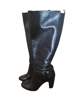 Antonio Melani Womens Black Sz 9 Leather Boots 19” Tall Excellent Condition - Image 1 of 4