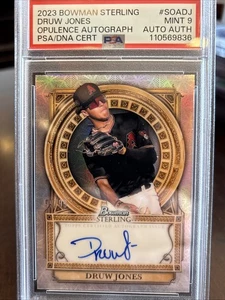2023 Bowman Sterling Druw Jones Opulence RC Auto PSA 9 MINT Arizona # 99/99 - Picture 1 of 4
