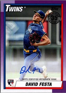 2025 Topps Update '90 Topps Autographs #90AUDF David Festa RC Minnesota Twins - Bild 1 von 2