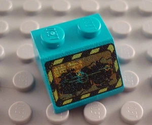 LEGO Dark Turquoise 2x2 Rock Raiders Decorated Computer Slope Piece - Picture 1 of 1