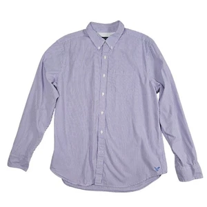 Camisa American Eagle Para Hombre Talla XL Calce Atlético Lavanda Rayas Manga Larga Carrera - Imagen 1 de 13