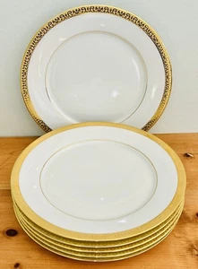 GOLD BUFFET Royal Gallery Set Of 6 Dinner Plates Macy’s 1991 Sri Lanka - Picture 1 of 9