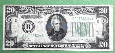 1934 A (Twenty) $20  Dollar  Federal Reserve Banknote - NY, NY   VF - Image 1 of 3