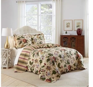 Laurel Springs Modern Farmhouse Floral 3-teiliges Wendeset, King Quilt Shams - Bild 1 von 8