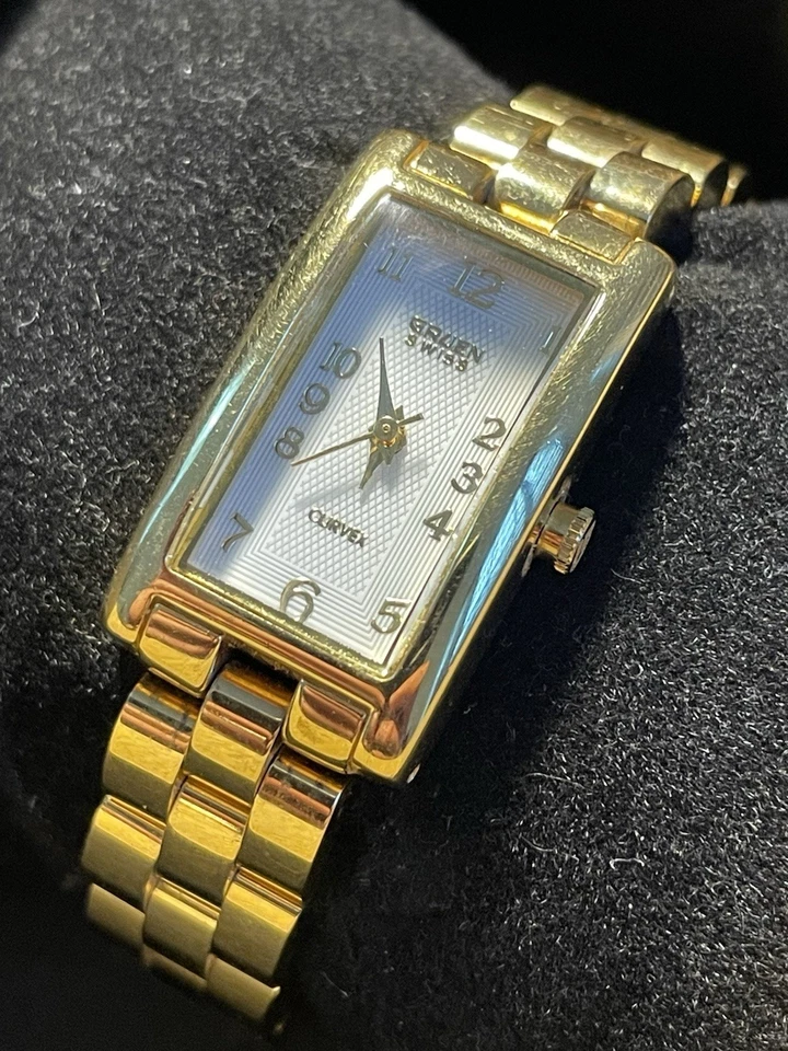 Movimiento de cuarzo vintage para mujer Gruen Swiss Curvex 5 joyas GSL116 Foto 1 de 4