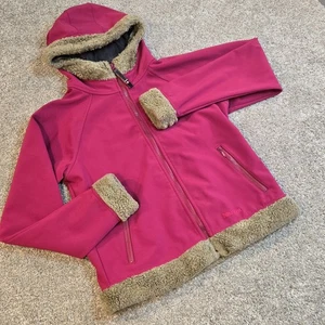 Marmot Jacke Damen groß rosa Softshell Kunstfell gefüttert Kapuze Bündchen Wintermantel - Bild 1 von 10